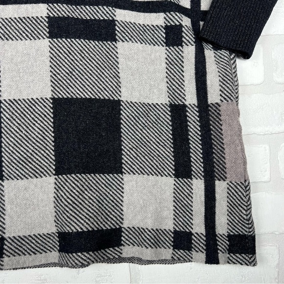 Joseph A. Plaid Turtleneck Sweater Black/Multi Long Dolman Sleeve Large - Picture 2 of 12